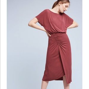 Never worn Anthropologie dark orange midi dress